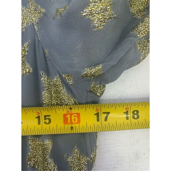 Loft Grey Fog Shimmer Star Tiered Dress Size X - Picture 12 of 13